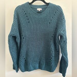 Cable Knit Sweater in Aqua Blue